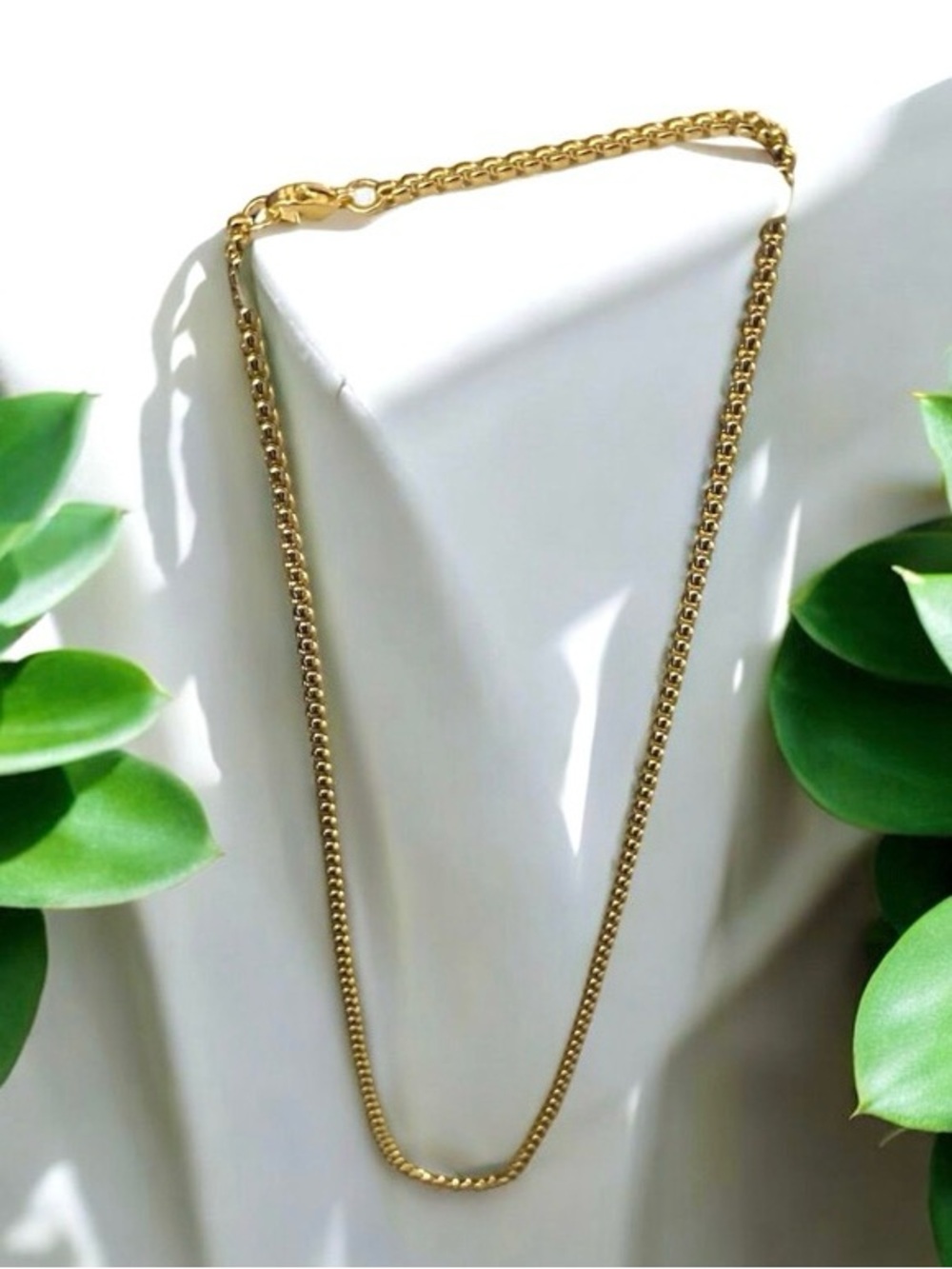 14K Gold Plated Box Chain 22 inch length 3mm Box Chain - CLEARANCE!